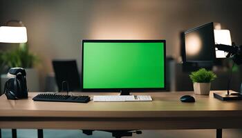 Green Screen Computer Setup photo