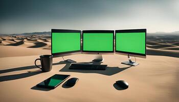 Computer Setup in the Desert photo