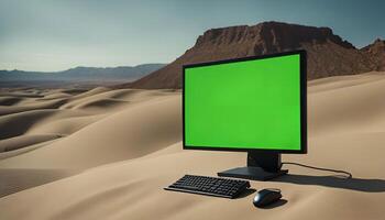 Computer in Desert photo