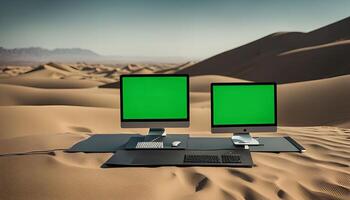 Two Computers in the Desert photo