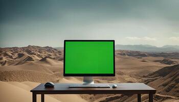 Computer Desktop in the Desert photo