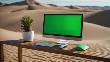 Desktop Computer in the Desert photo