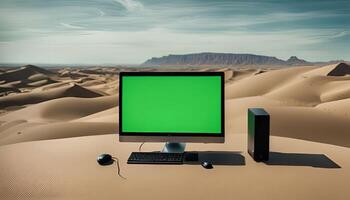 Desktop Computer in the Desert photo