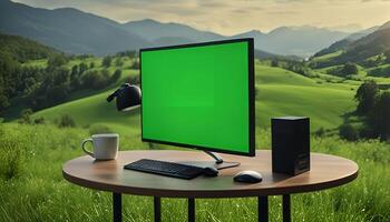 Desktop Computer in Nature photo