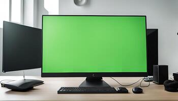 Green Screen Computer Setup photo
