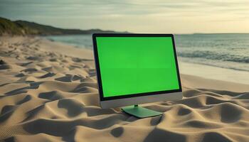 Computer on the Beach photo