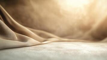 A piece of fabric is draped over a surface, creating a sense of movement photo