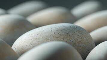 A close up of a bunch of eggs with a grainy texture photo