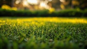 A grassy field with a bright sun shining on it photo