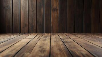 A wooden floor with a large empty space in the middle photo