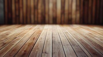 A wooden floor with a large empty space in the middle photo