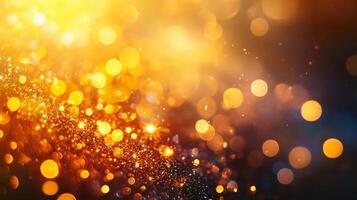A bright yellow background with many small circles of different sizes photo