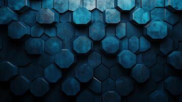 A blue background with a pattern of hexagons photo