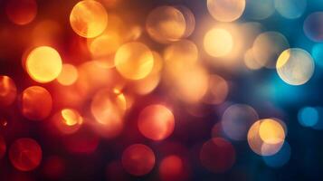 A blurry image of colorful circles with a red and blue background photo