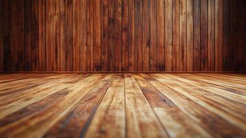 A wooden floor with a large empty space in the middle photo