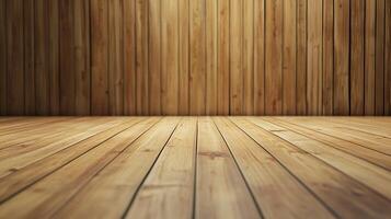 A wooden floor with a large empty space in the middle photo