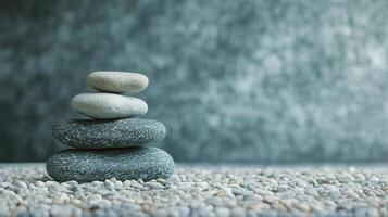 A stack of rocks on a beach photo
