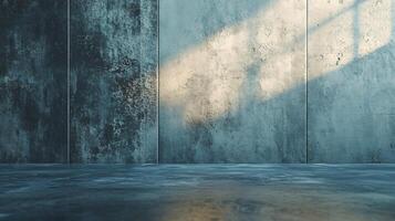 A wall with a window in the middle and a shadow on the wall photo