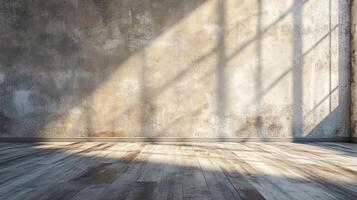 A large empty room with a window in the wall photo