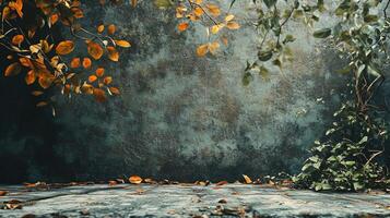 A leafy tree with a large branch and a small tree with green leaves photo