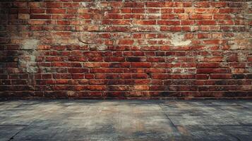 A brick wall with a large empty space in the middle photo