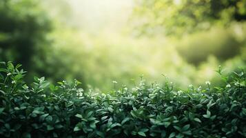 A lush green field with a few trees in the background photo
