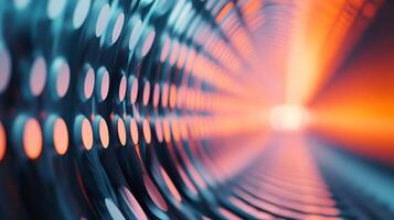 A series of dots are arranged in a spiral pattern, creating a sense of movement photo