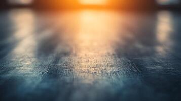 A blurry image of a floor with a sun shining through a window photo