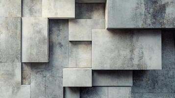 A wall made of gray blocks with a gray and white color scheme photo