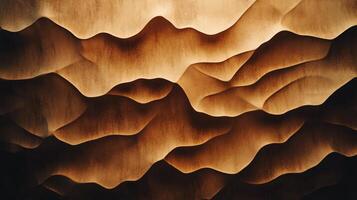 The image is a close up of a mountain range with a brown and tan color scheme photo