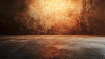 A large, empty room with a wall that is covered in a rough, textured surface photo