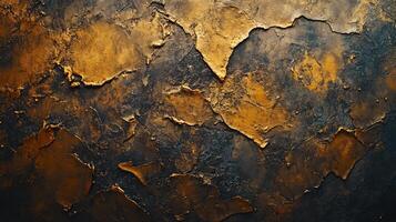 A wall with a textured surface and a gold and black color scheme photo