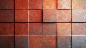 A wall made of red bricks with a pattern of squares photo