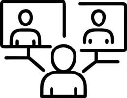 Team members collaborating in a virtual meeting glossy digital background with copy space vector