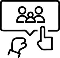 Team Brainstorming with Interactive Screen vector