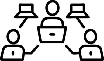 Workplace Meeting with Laptops vector