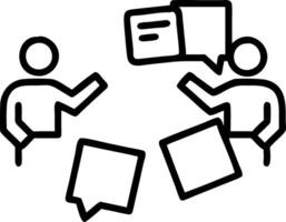 Team members using sticky notes and tablets in a hybrid brainstorming session with soft abstract background and copy space vector