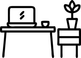 Minimalist workspace with plain background and copy space vector