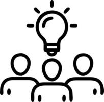 Team of young entrepreneurs brainstorming with plain background and copy space vector