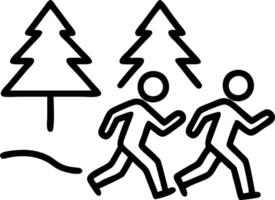 Trail Running in the Woods vector
