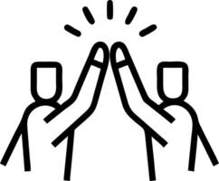 Team High Five After Successful Presentation vector