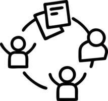 Team members ideating with sticky notes and augmented reality in a hybrid brainstorming session with soft abstract background and copy space vector