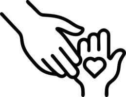 Soft abstract hands of a grandparent holding a childs hand vector