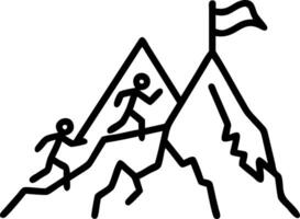 Plain Mountain Peak with Climbers vector