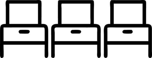 Plain Office Cubicles with Computers and Desks vector