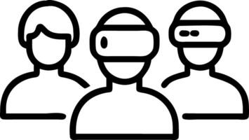 Multicultural Team Using Virtual Reality in Modern Office with Bokeh Background and Copy Space vector
