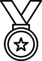 Plain dark blue background with a shining silver medal vector