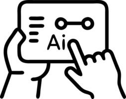Multicultural team member using AI powered analytics tool with macro close up and futuristic bokeh background with copy space vector