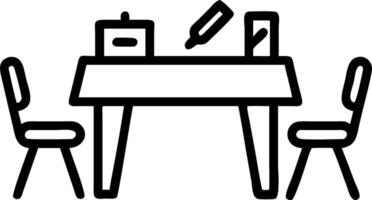 Plain Glass Office Table with Pens and Laptops vector