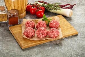 Raw beef meatball minced meat photo